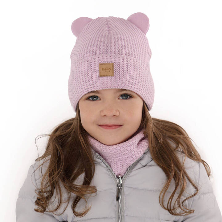 Зимний комплект для девочки: шапка и труба фиолетового цвета Harper